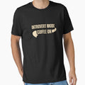 Introvert Mode Coffee On Shirt – Minimal Coffee Lover T-Shirt T-Shirt by Line-Mood1⭐️⭐️⭐️⭐️⭐️