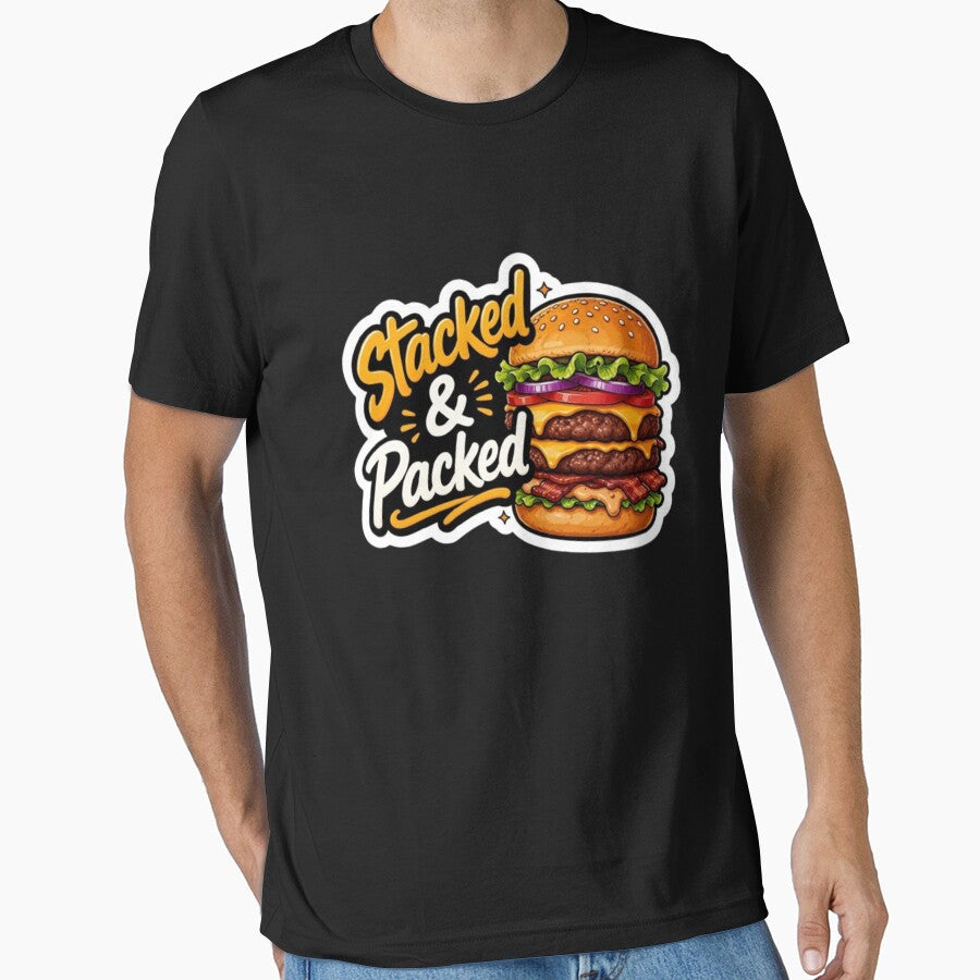 Stacked & Packed Burger – Juicy Fast Food Illustration by WX-ST