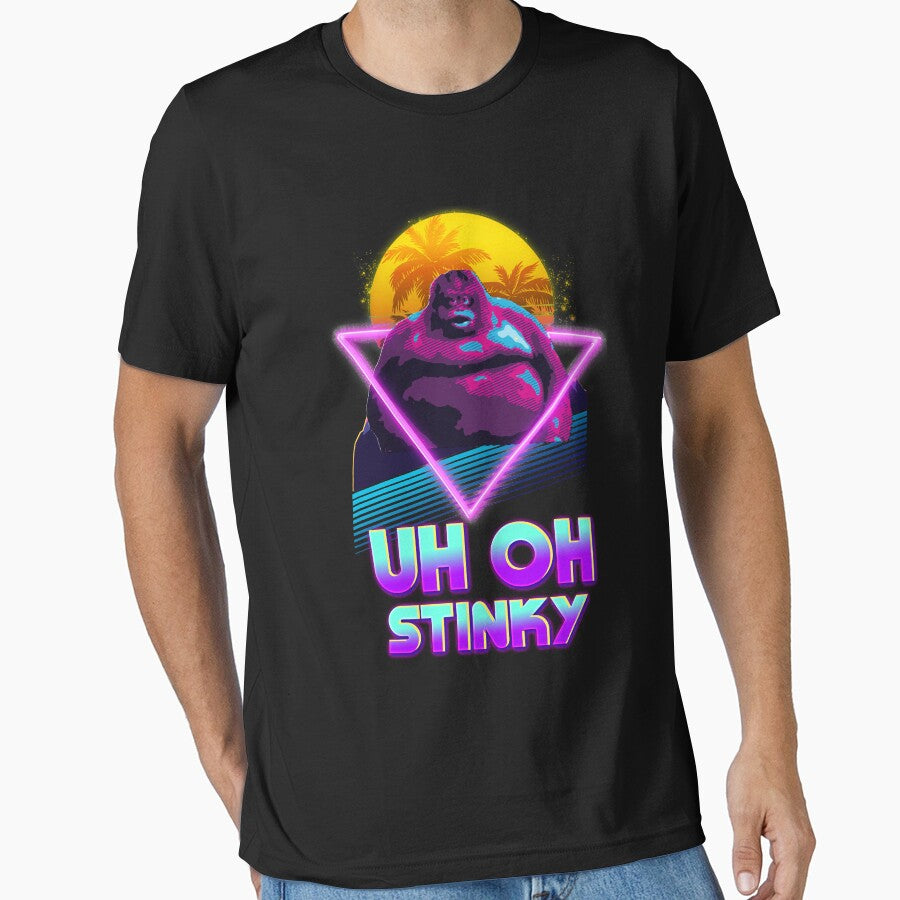 Uh Oh Stinky Poop Le Monke 80s Vaporwave Outrun Style by gabriellalind