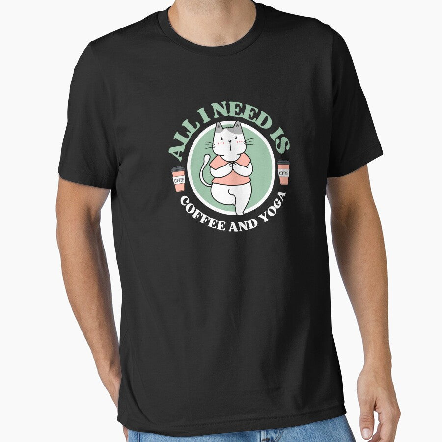All I need is coffee and yoga funny yoga cat by reka88