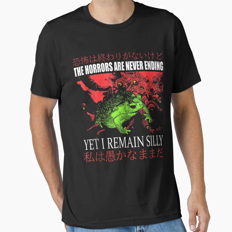 Horrors Are Never Ending Yet I Remain Silly Japanese Frog Long Sleeve by Winther-Art