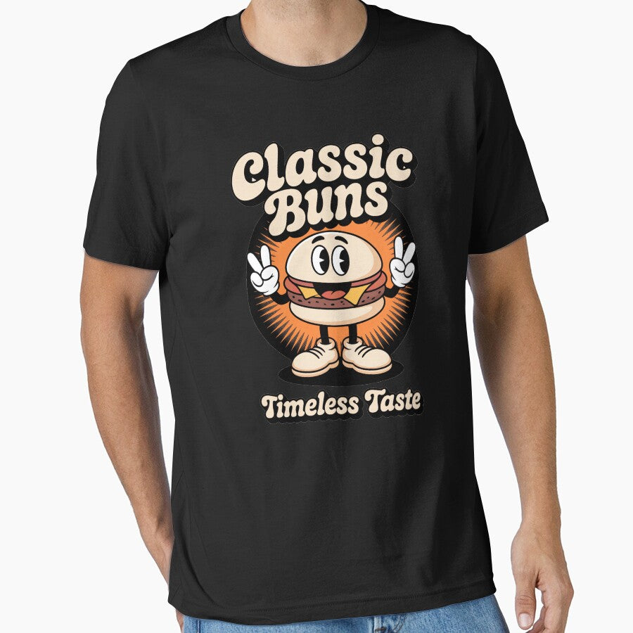 Classic Buns Burger Retro Cartoon by MooonTees