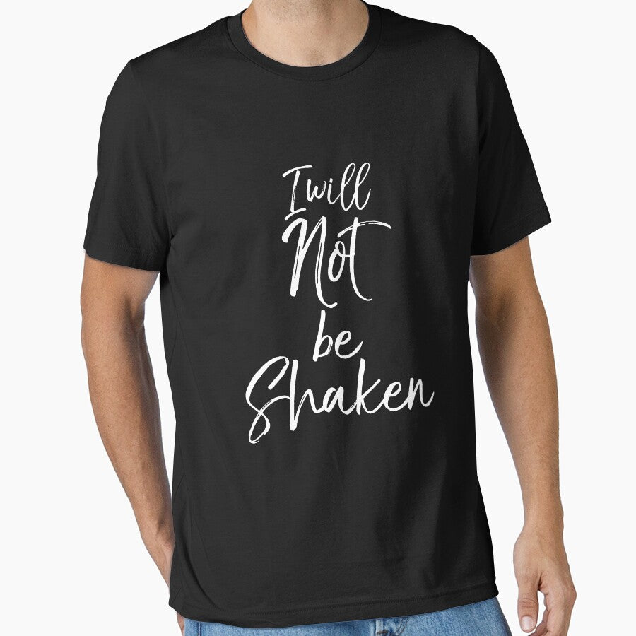 Christian Faith Quote Faithfulness Gift I Will Not Be Shaken Long Sleeve T-Shirt by wymanlynna