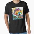 Anime Dinosaur Surfing Funny T-shirt by SOVA-PR
