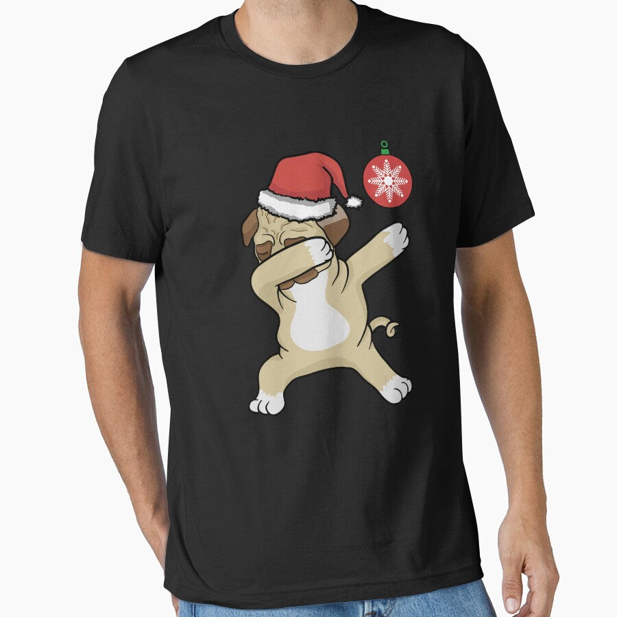 Cute Dabbing Pug Dog Owner Christmas Ball Winter Holiday Season Furbaby Pet Canine Animal Lover Breeder Dab by VollLaser
