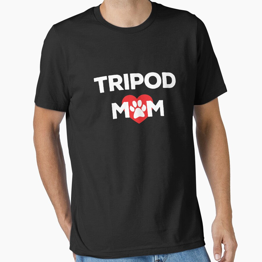 Tripod Mom 3-Legged Dog Paw Amputee Love and Hearts graphic by doodabobs