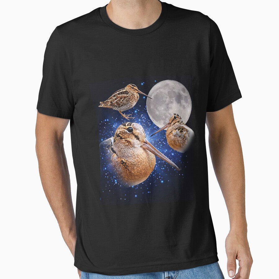 Three Meep Bird American Woodcock Moon Vintage by JustuKitties