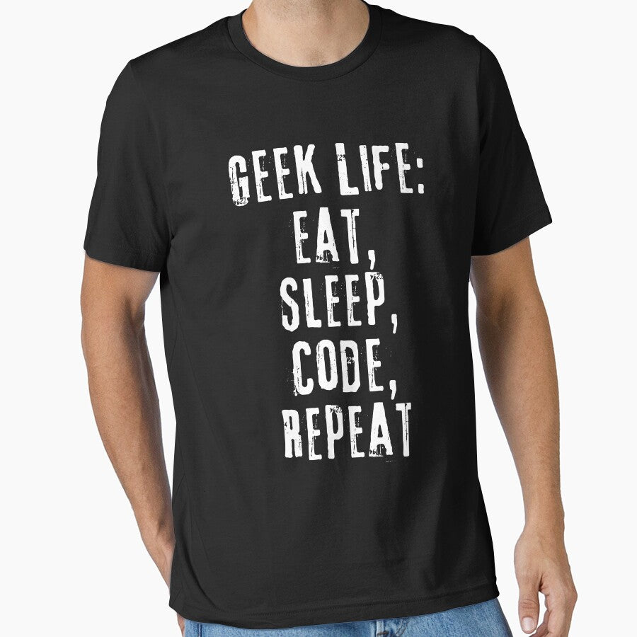 Geek Life - Eat, Sleep, Code, Repeat - Funny Coder by FarmOfCuties