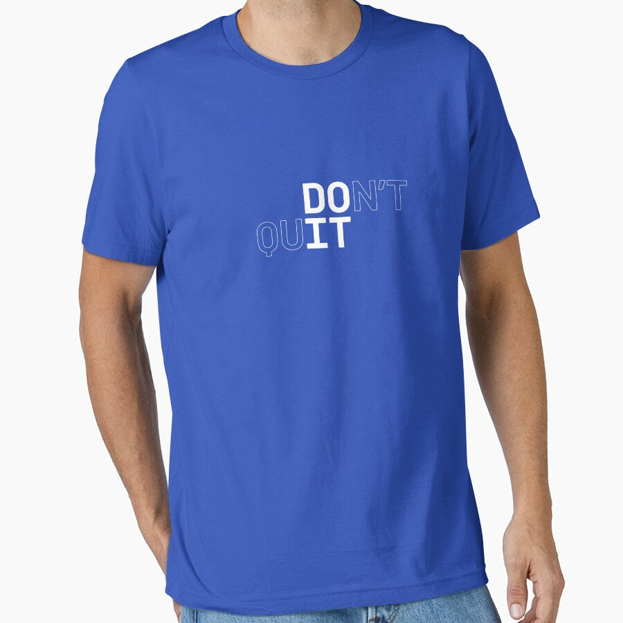 DO IT / DON'T QUIT (White Outline on Blue) by STUDIO-72