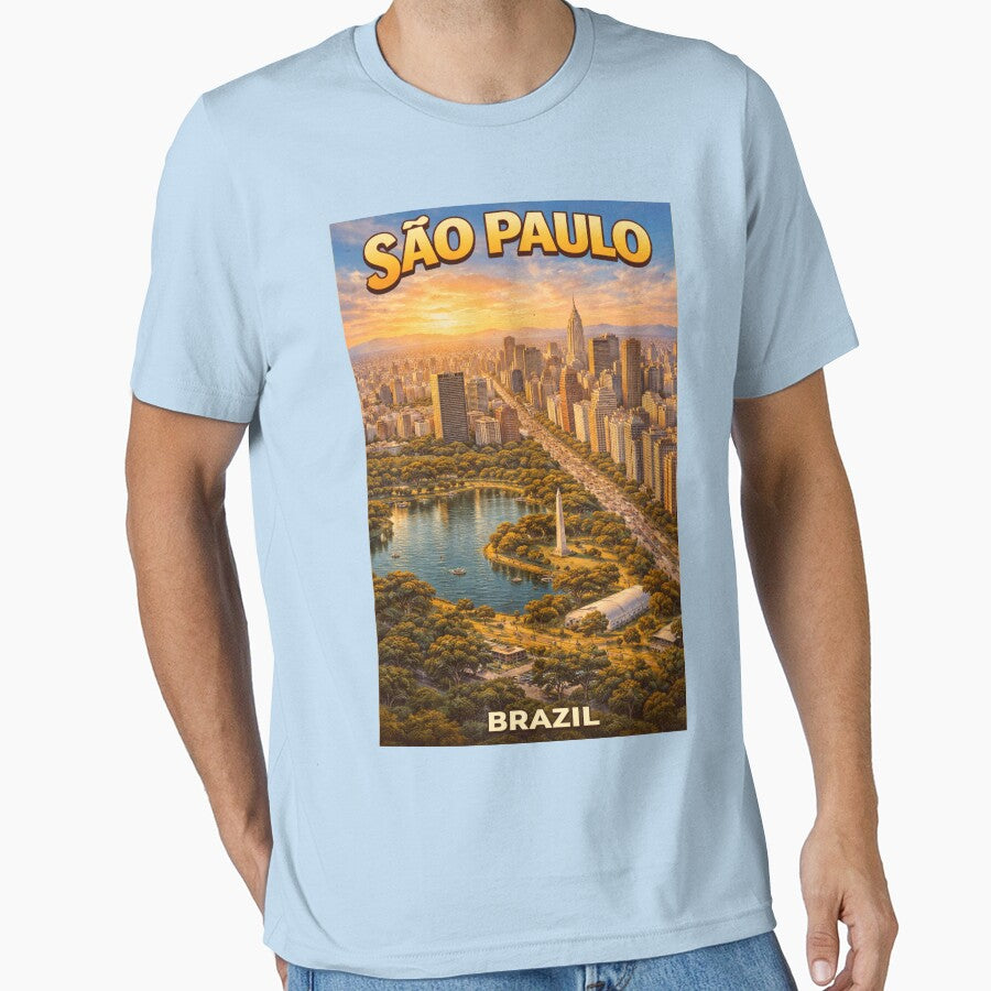 São Paulo Aerial View – Vintage Travel Poster by ElartedeNoel