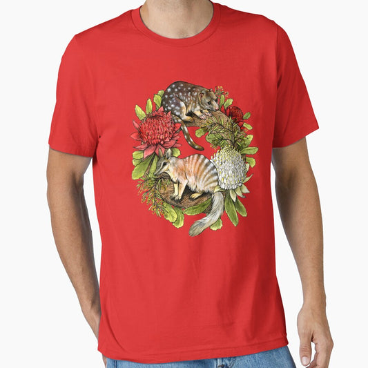 Quoll and Numbat Australian Christmas Wreath by Pip Tacla
