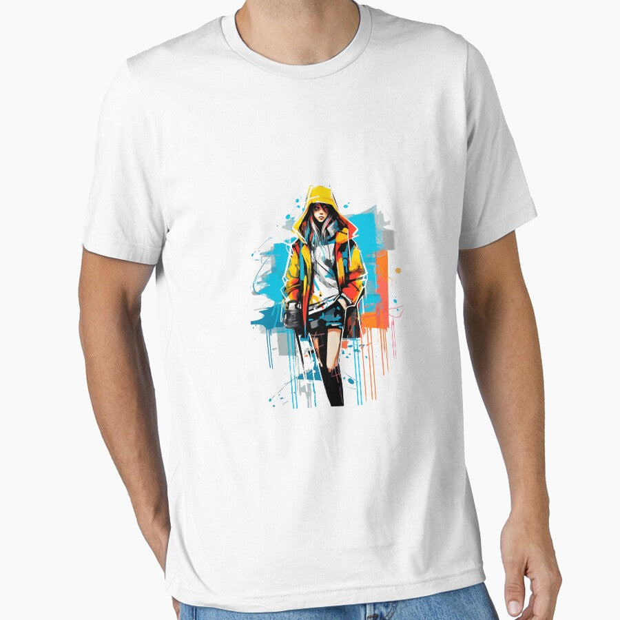Modern Fashion Girl in Vibrant Graffiti Art by NegarinFashions