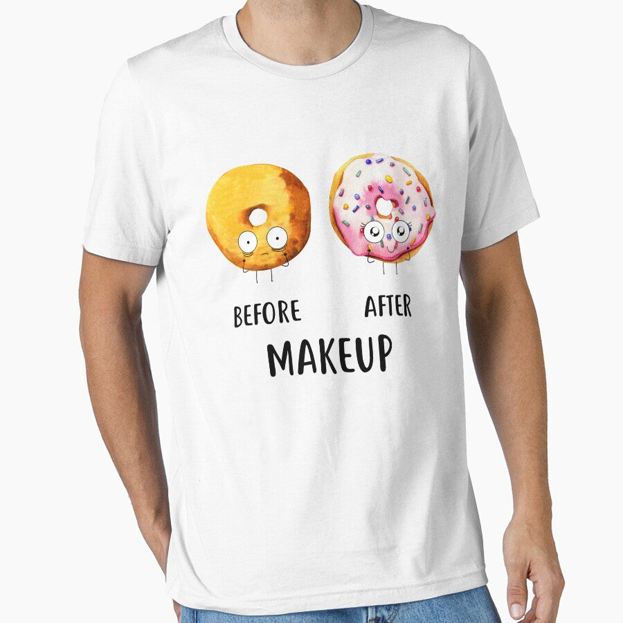 Before After Makeup Funny Doughnut Donut Gift T-Shirt by TeeSaLim