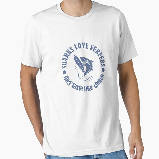 Surfing Funny design Sharks Love Surfers For Love Surfing by kirillpanteleev