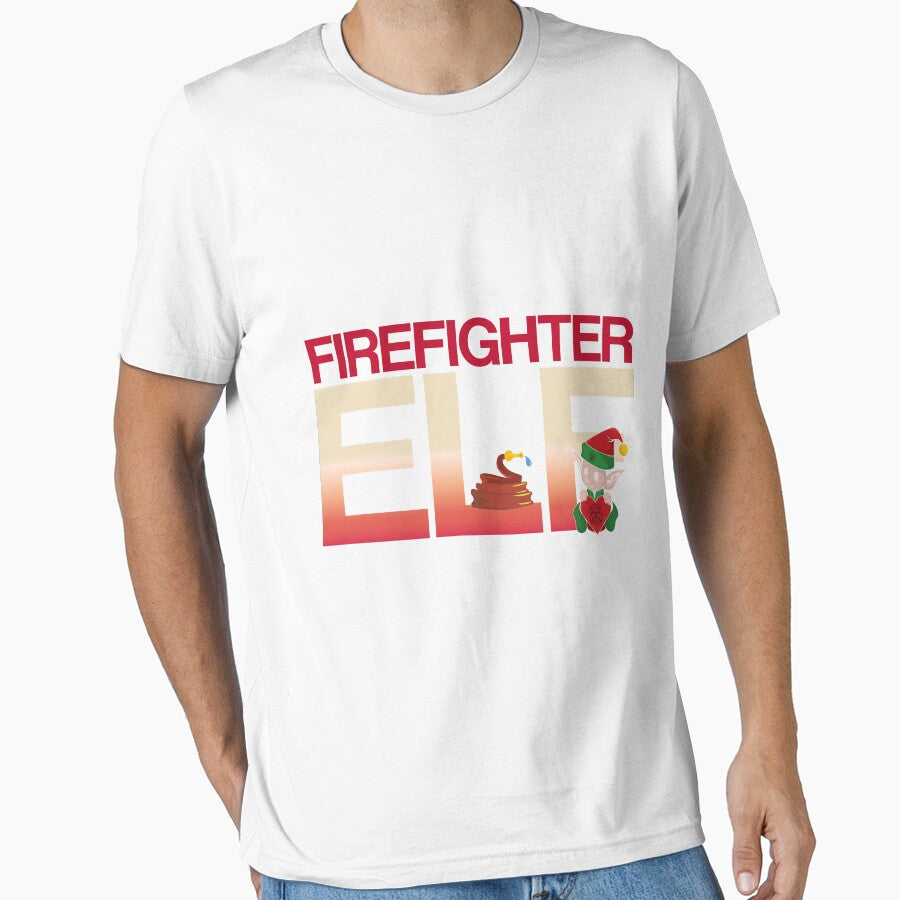 Firefighter Elf Holiday Shirt for Christmas by q4success