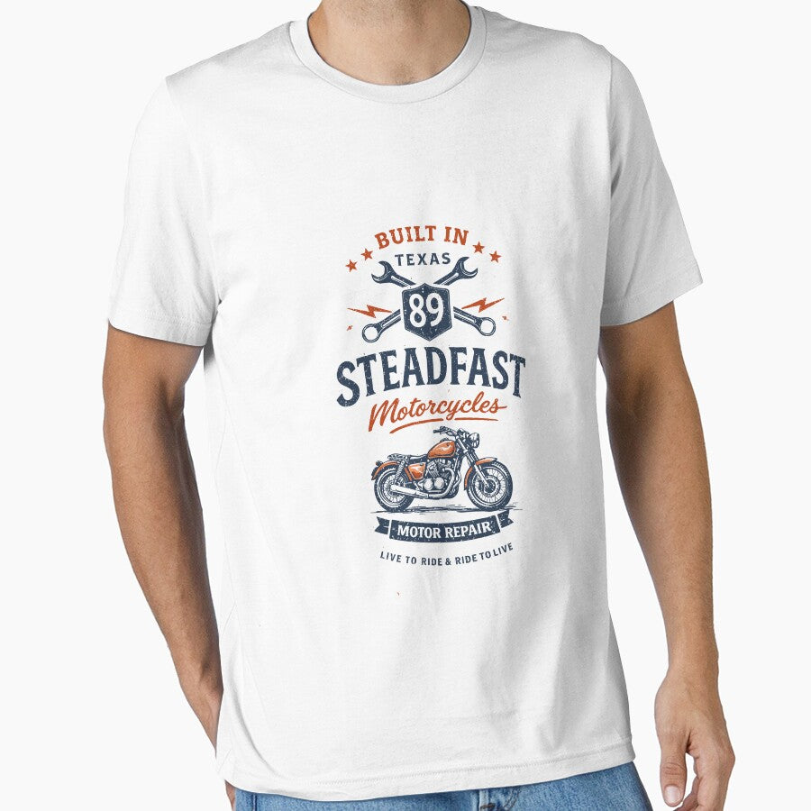 Steadfast Motorcycles Texas T-Shirt by Matinez Pink