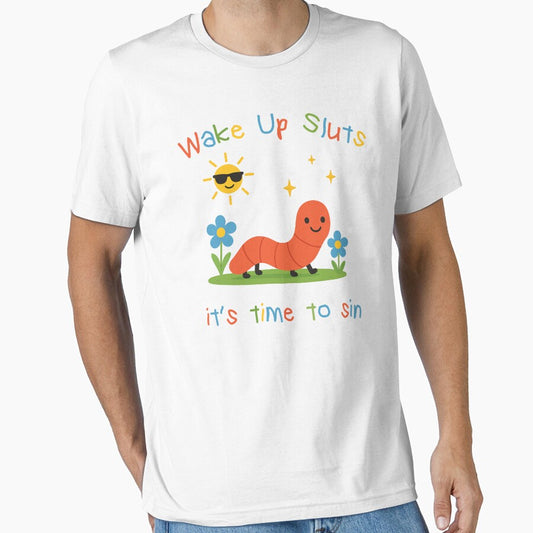Wake up it's time to sin, funny worm meme by CARBONARA LLC.