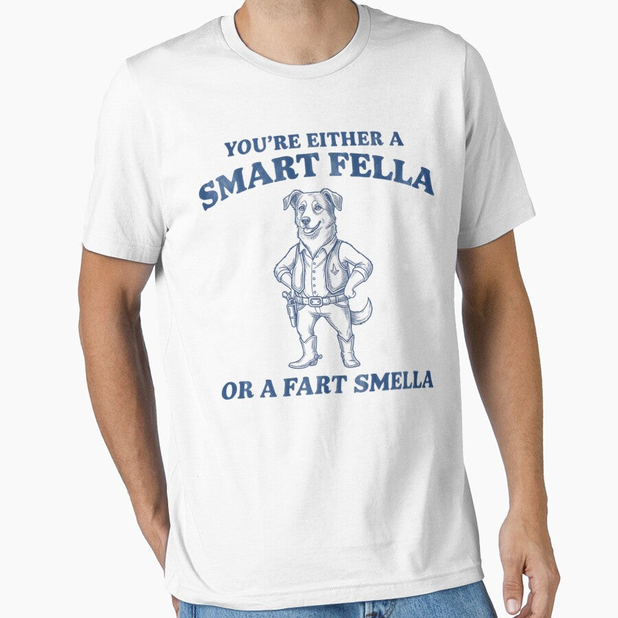 Are You A Smart Fella Or Fart Smella Vintage Style Shirt, Vintage T-Shirt, Retro Funny Dog Shirt, Dog Meme by THREE LITTLE BEANS