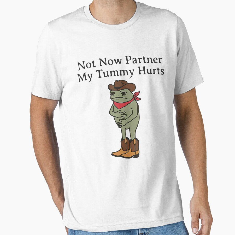 Not Now Partner My Tummy Hurts Funny Frog by DreamyNature