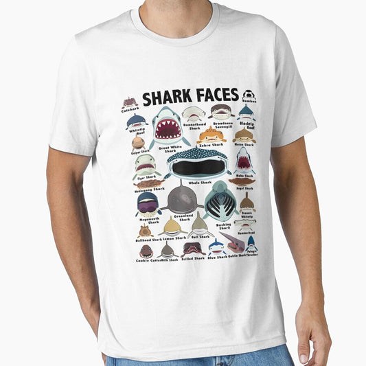 Types Of Shark Identification - Shark Faces - Shark Heart by DarrinLindstrom