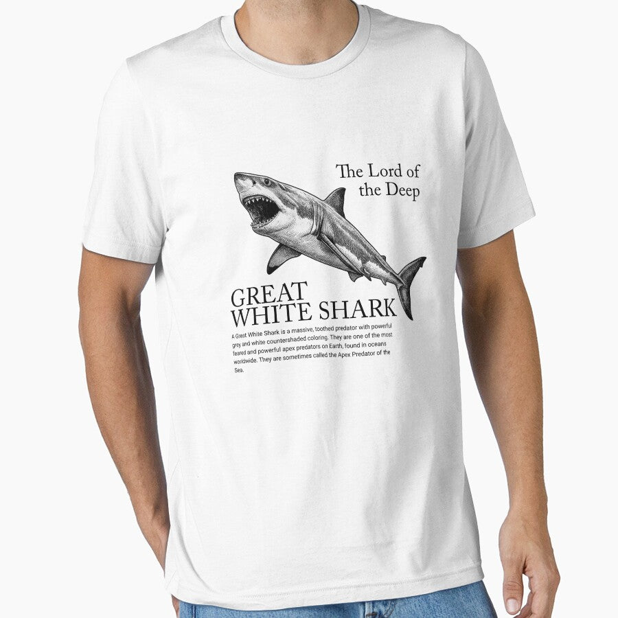Great White Shark Scientific Illustration Apex Predator of the Sea by MotionBanana Art