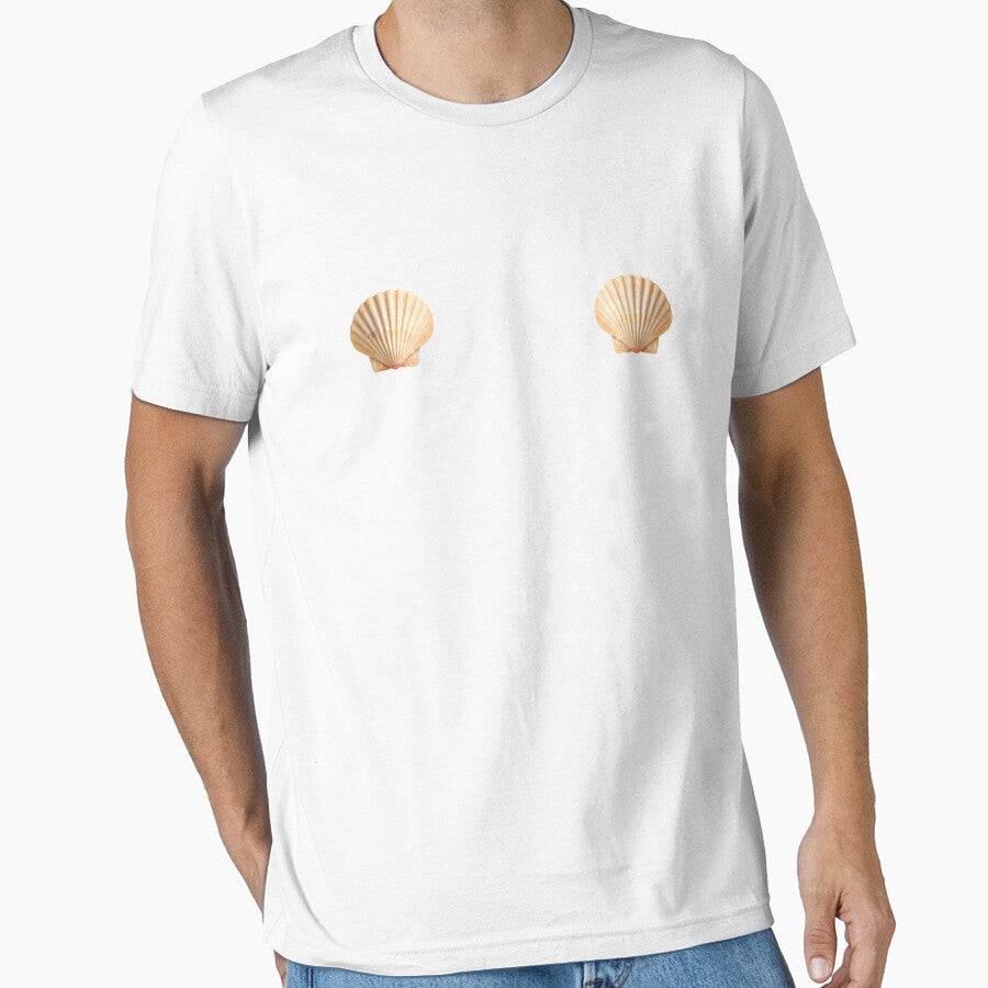 Clam Shell Everyday Coastal Minimal Tee by WhoopWhoopCo