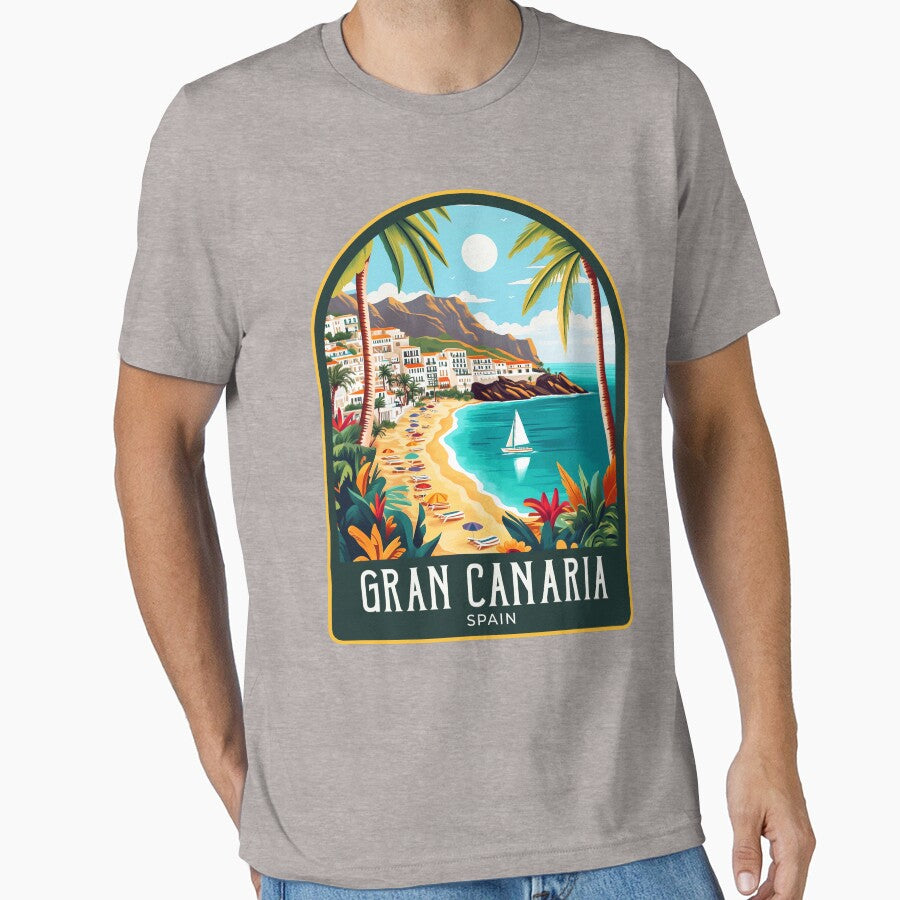 Gran Canaria Vintage Travel Illustration by HomeLivingCo