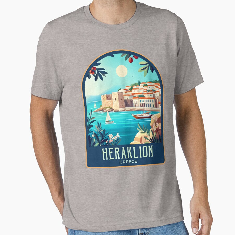 Heraklion Vintage Travel Illustration by HomeLivingCo