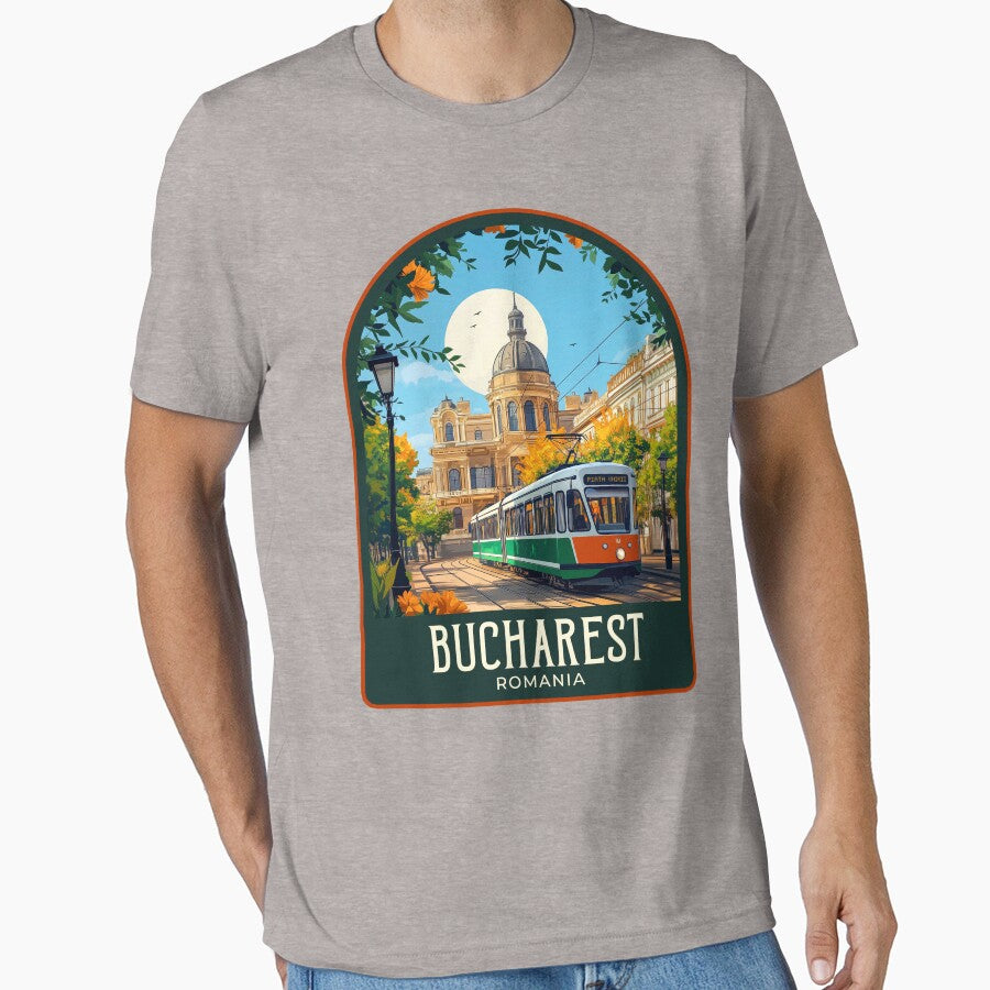 Bucharest Vintage Travel Illustration by HomeLivingCo