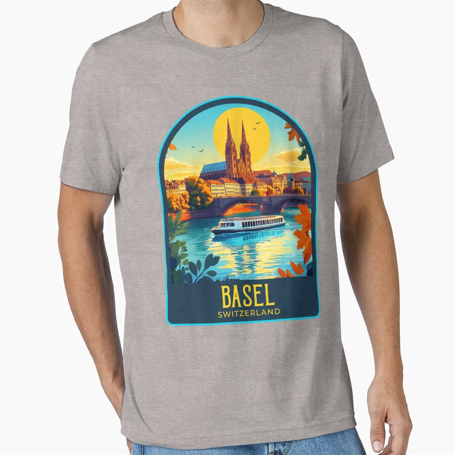 Basel Vintage Travel Illustration by HomeLivingCo