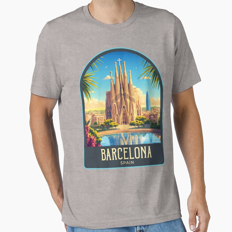 Barcelona Vintage Travel Illustration by HomeLivingCo