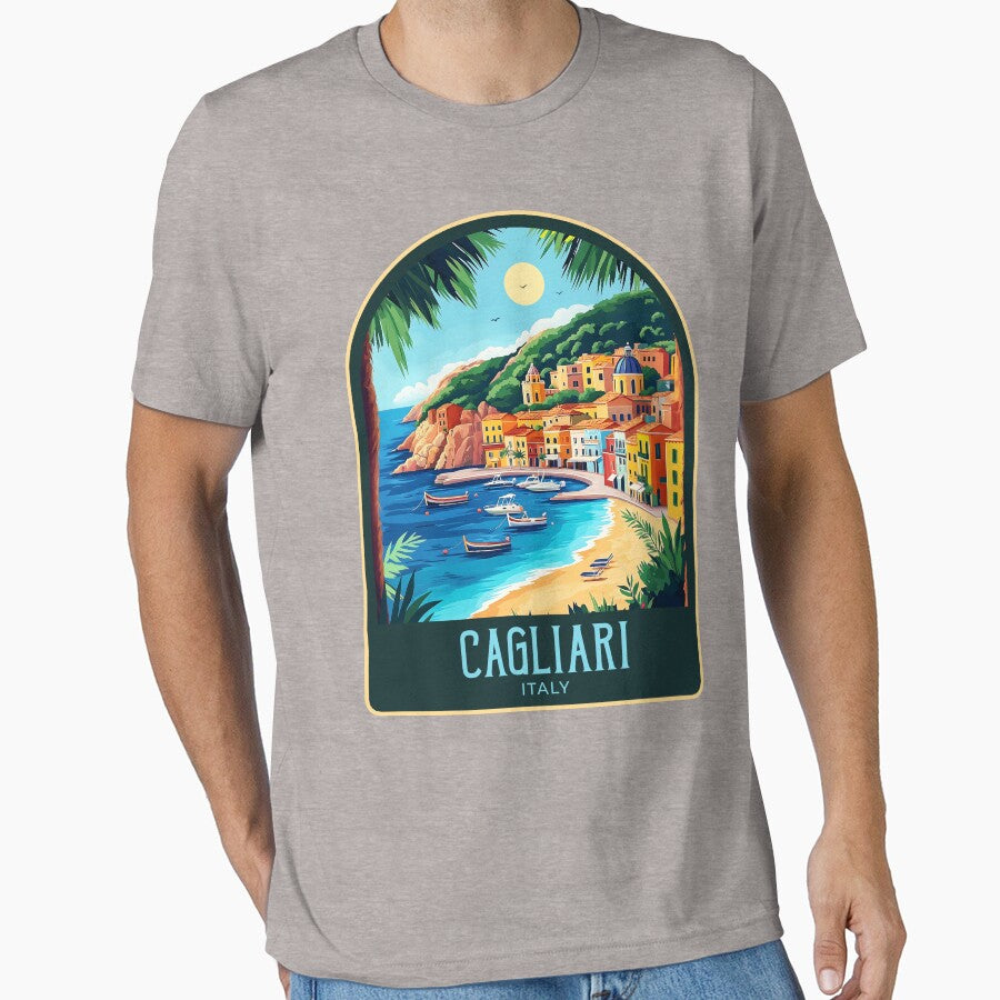Cagliari Vintage Travel Illustration by HomeLivingCo
