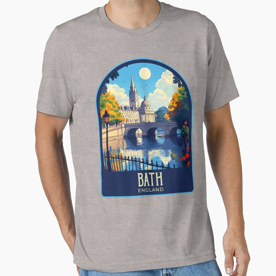 Bath Vintage Travel Illustration by HomeLivingCo