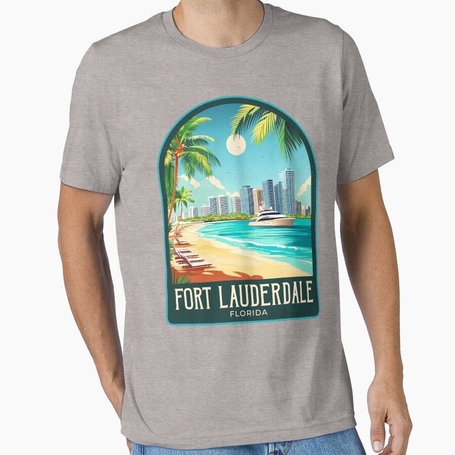 Fort Lauderdale Vintage Travel Illustration by HomeLivingCo