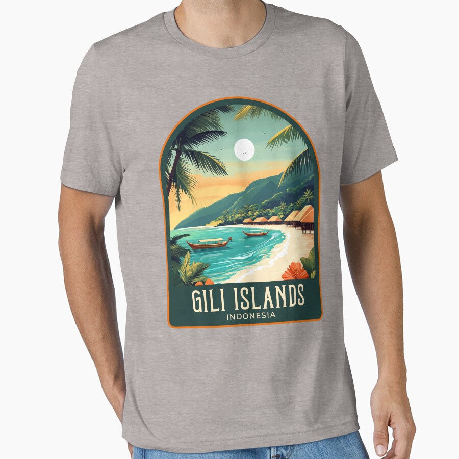 Gili Islands Vintage Travel Illustration by HomeLivingCo