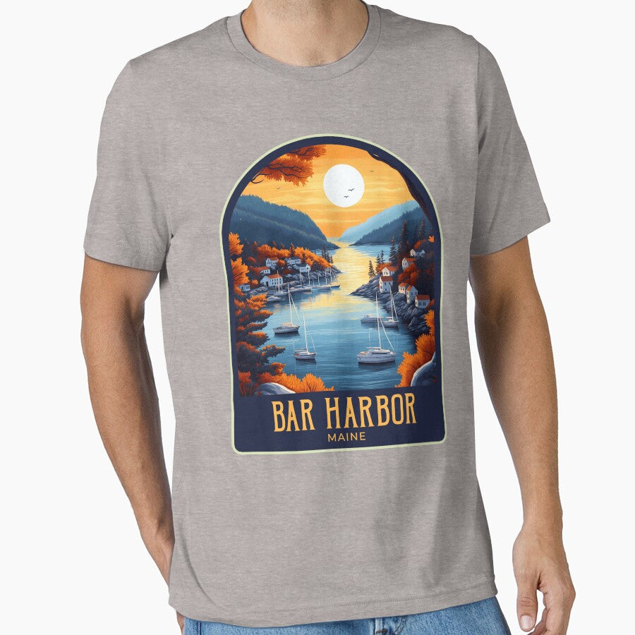 Bar Harbor Vintage Travel Illustration by HomeLivingCo