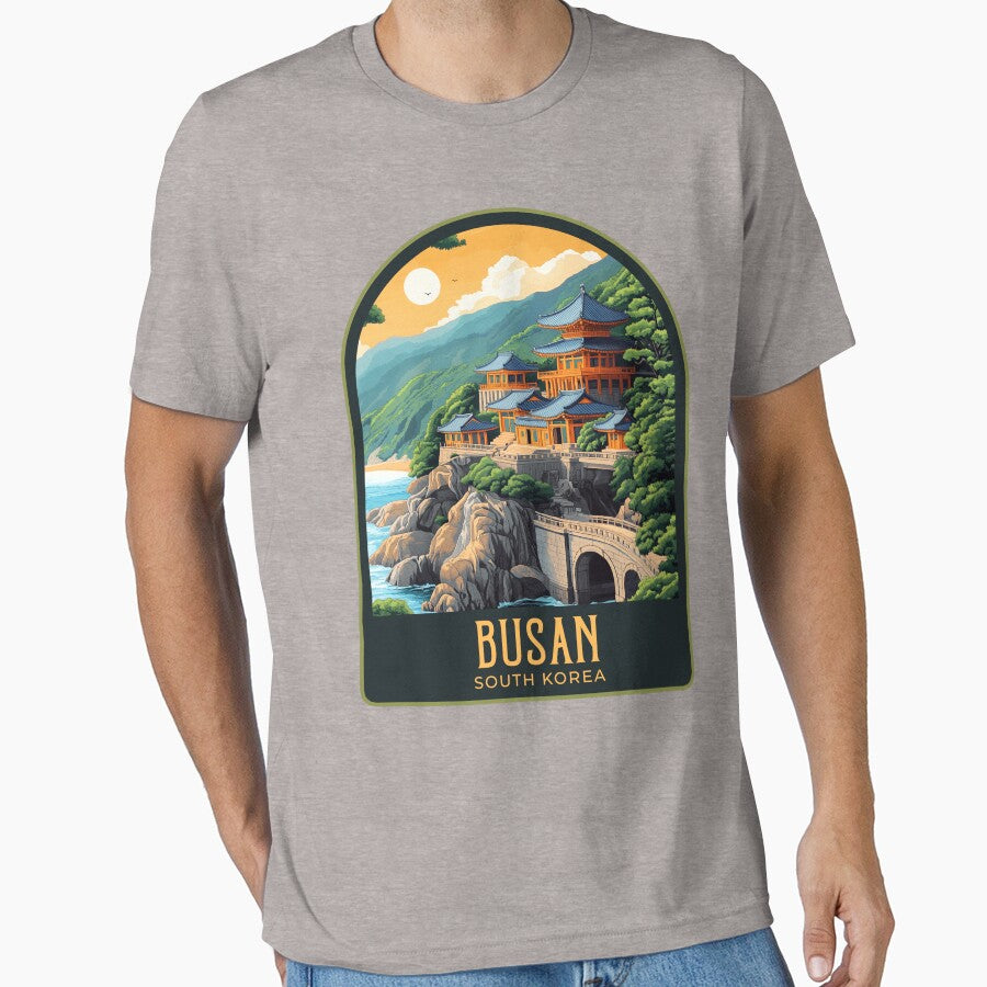 Busan Vintage Travel Illustration by HomeLivingCo