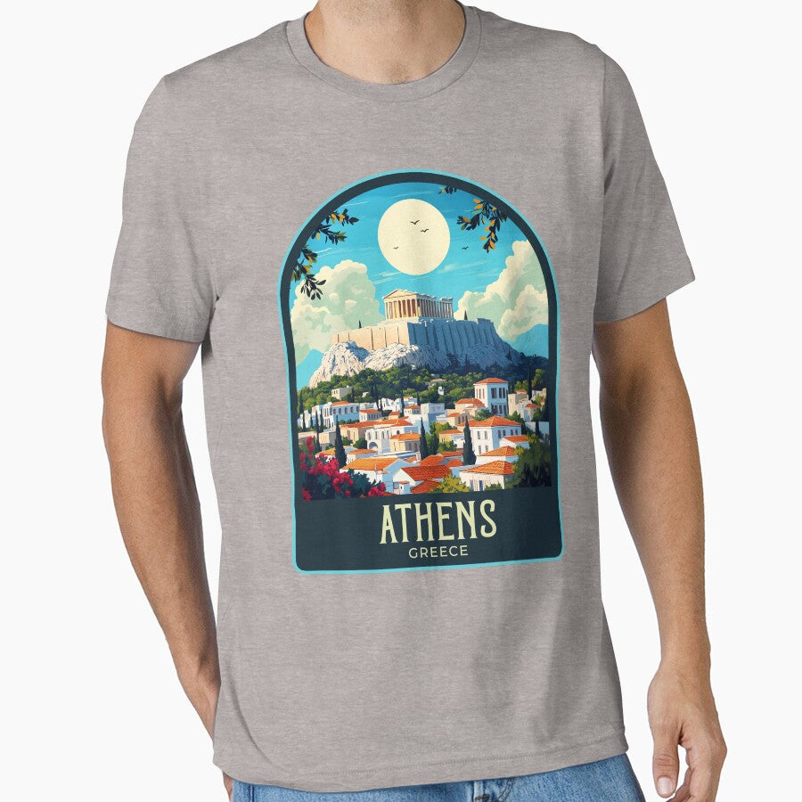 Athens Vintage Travel Illustration by HomeLivingCo