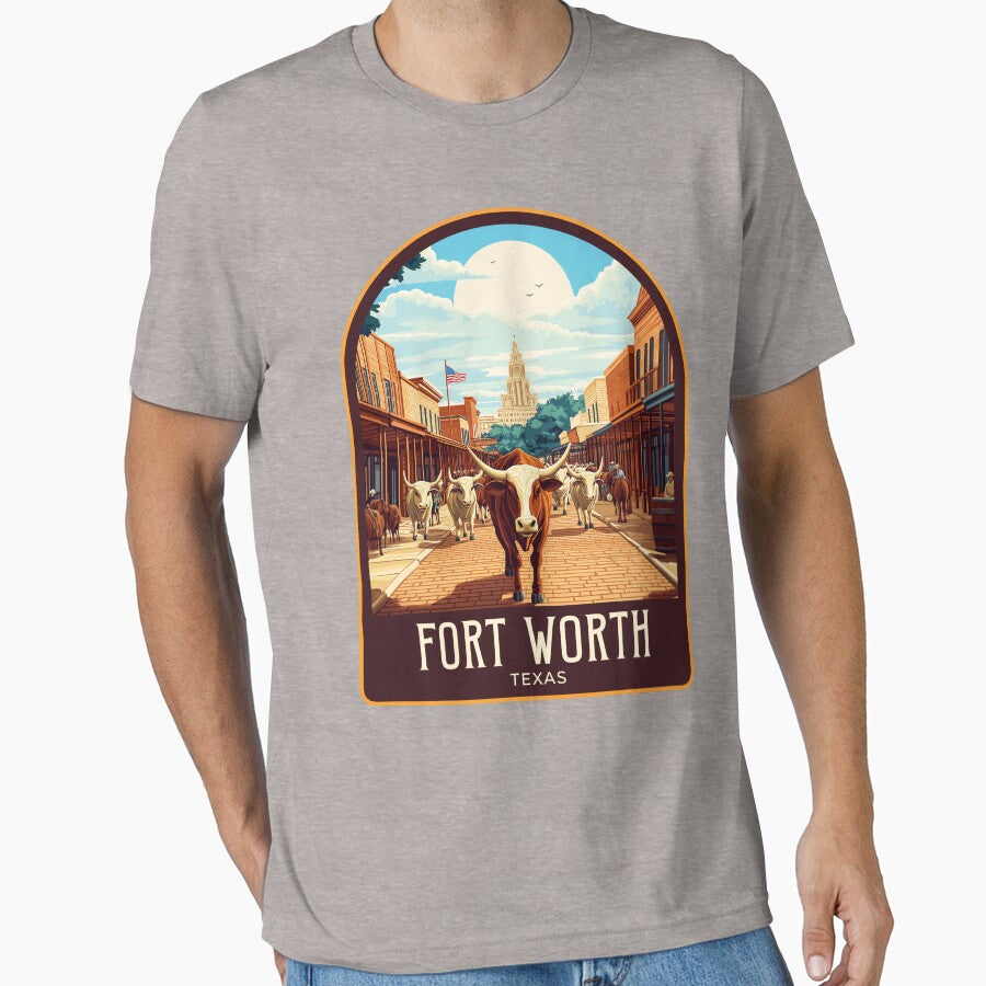 Fort Worth Vintage Travel Illustration by HomeLivingCo