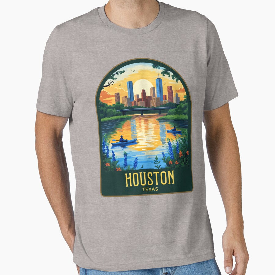 Houston Vintage Travel Illustration by HomeLivingCo