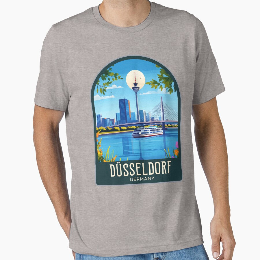 Düsseldorf Vintage Travel Illustration by HomeLivingCo
