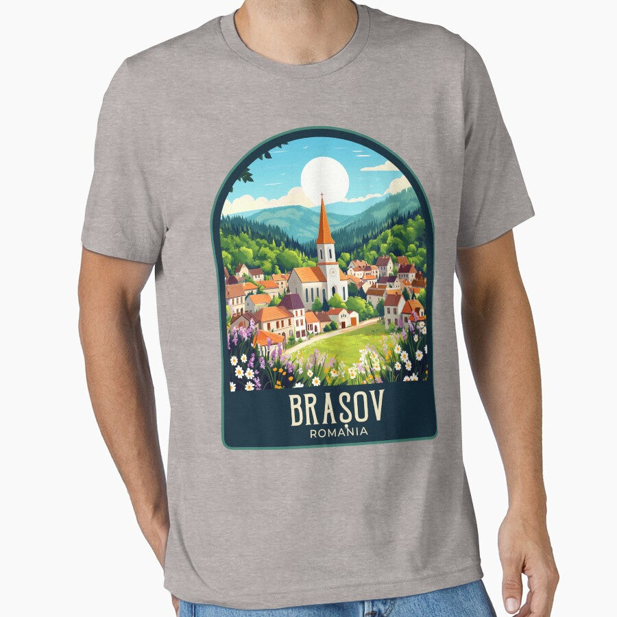 Brașov Vintage Travel Illustration by HomeLivingCo