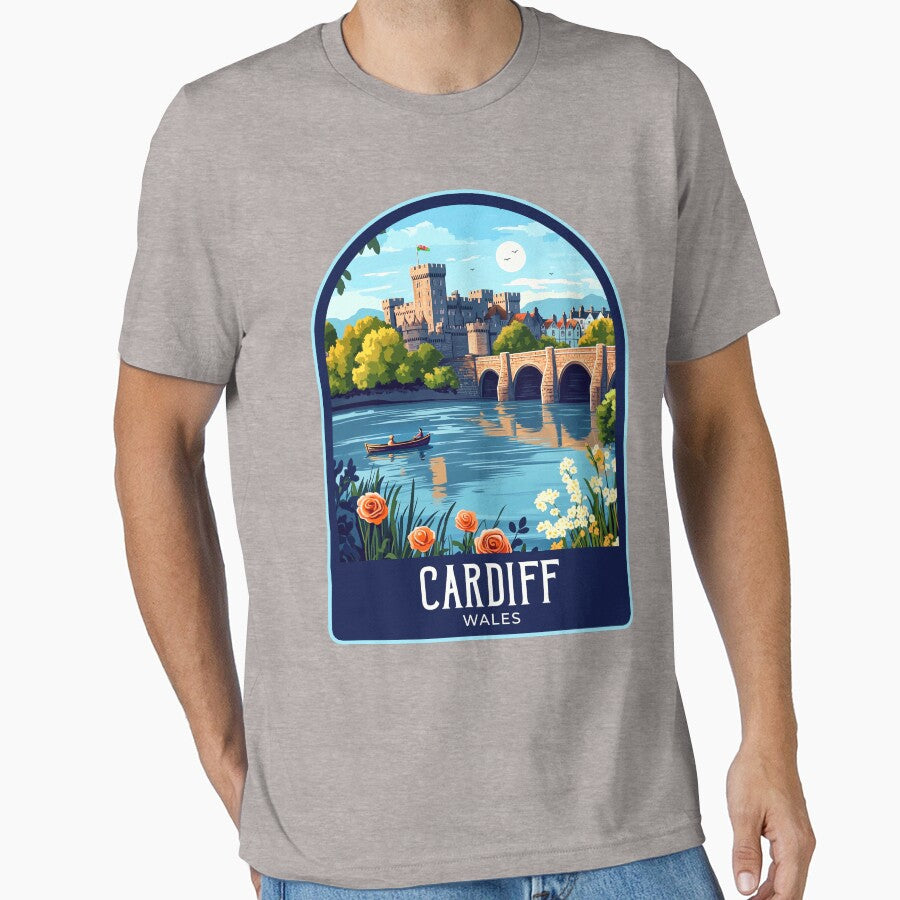 Cardiff Vintage Travel Illustration by HomeLivingCo