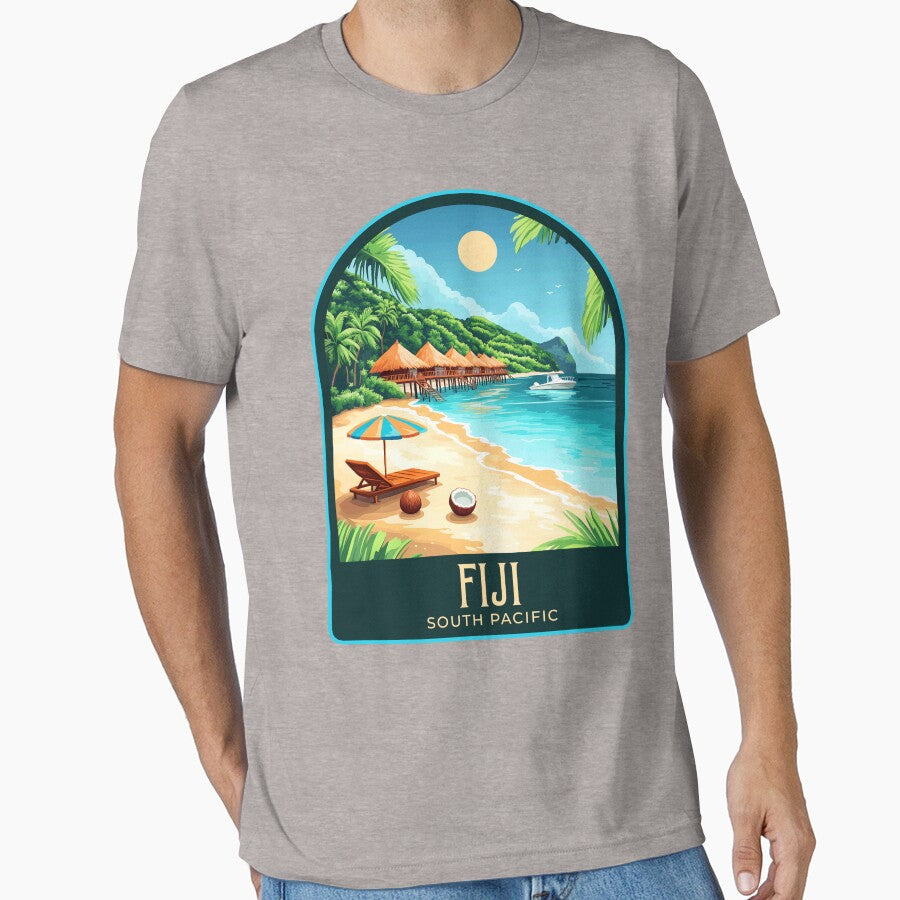 Fiji Vintage Travel Illustration by HomeLivingCo