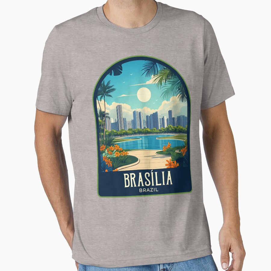 Brasília Vintage Travel Illustration by HomeLivingCo