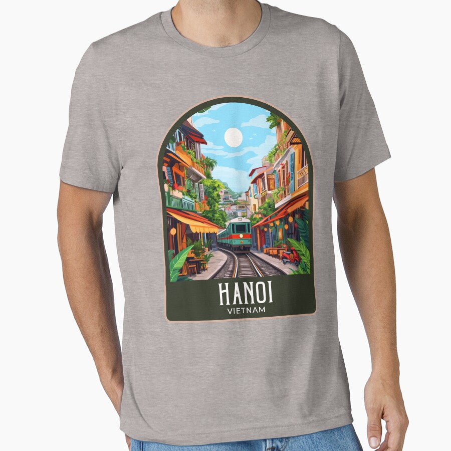 Hanoi Vintage Travel Illustration by HomeLivingCo