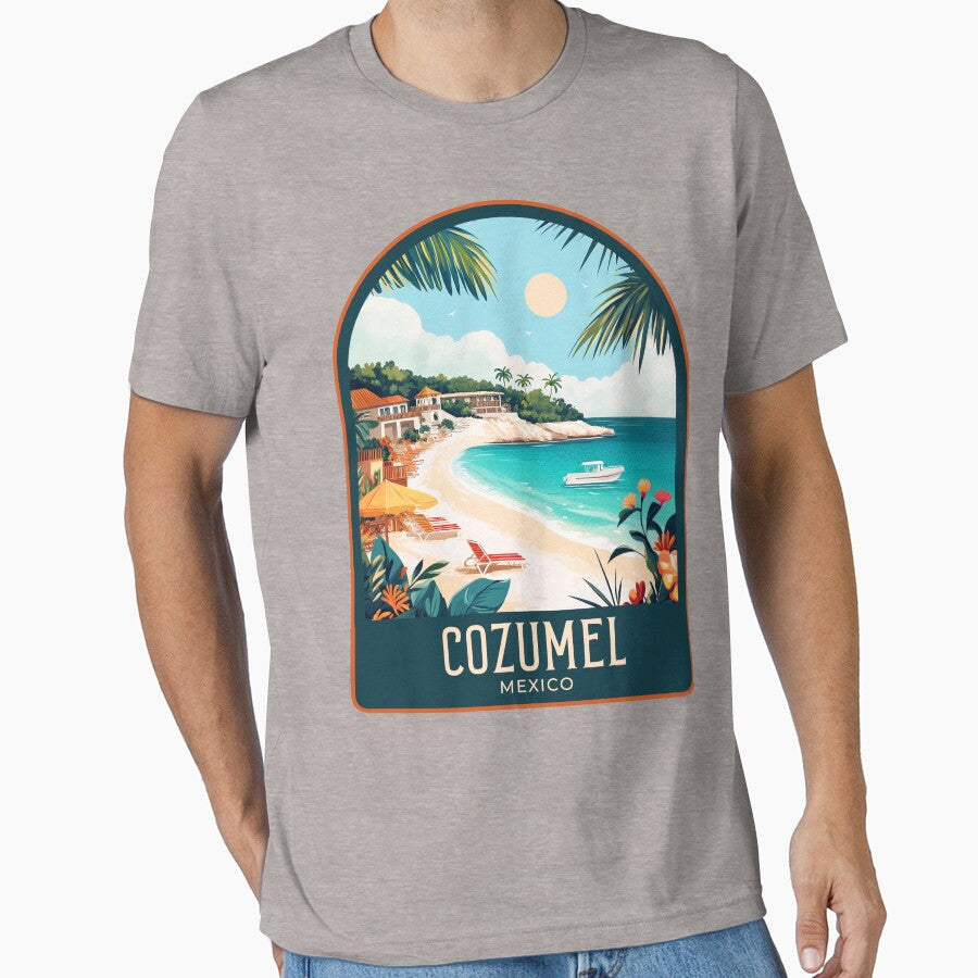 Cozumel Vintage Travel Illustration by HomeLivingCo