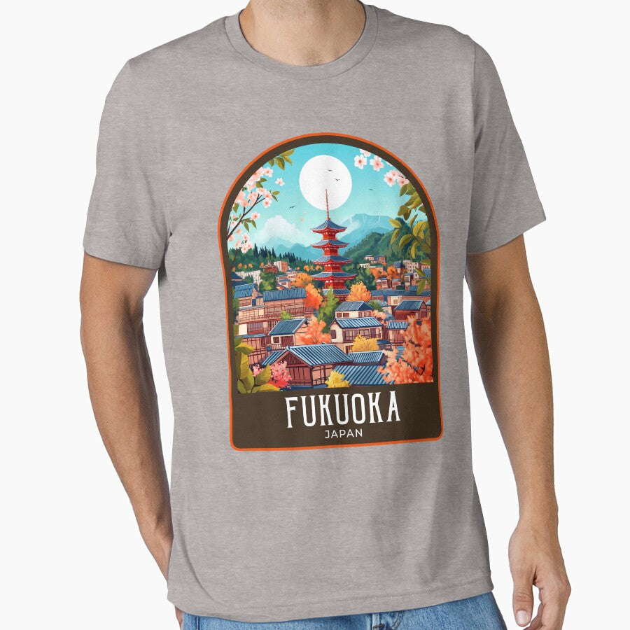 Fukuoka Vintage Travel Illustration by HomeLivingCo