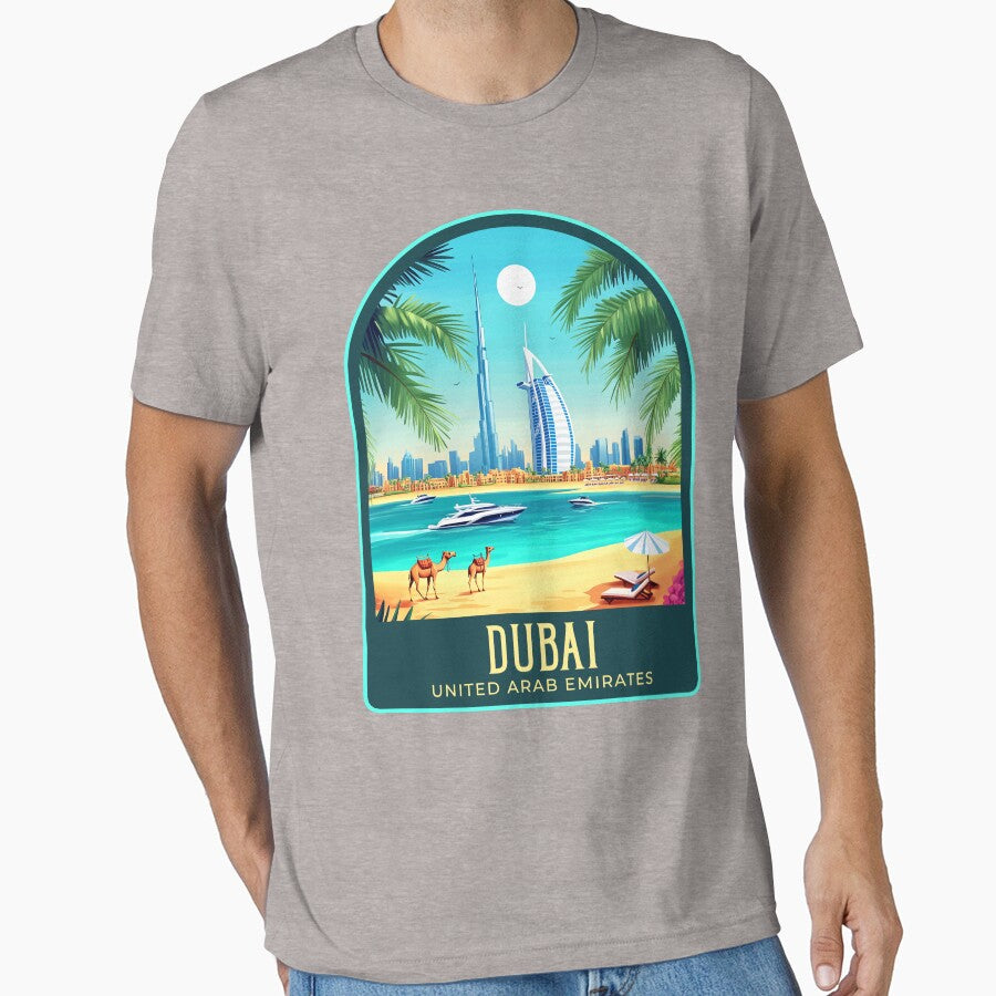 Dubai Vintage Travel Illustration by HomeLivingCo
