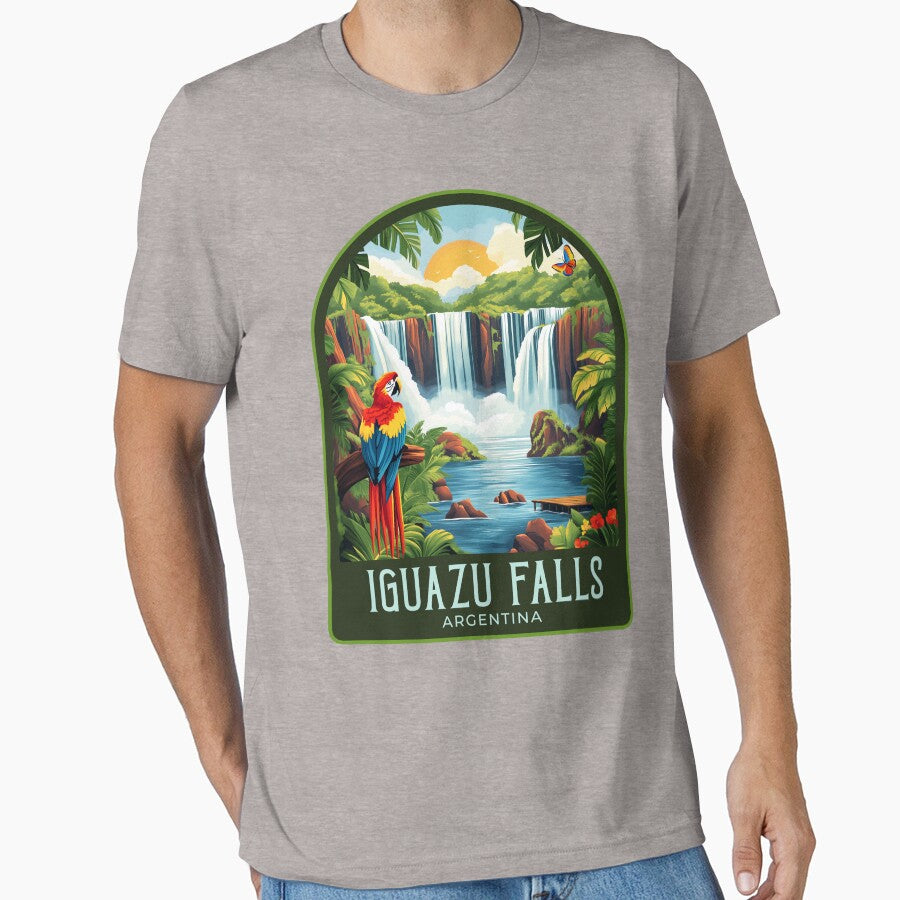 Iguazu Falls Vintage Travel Illustration by HomeLivingCo